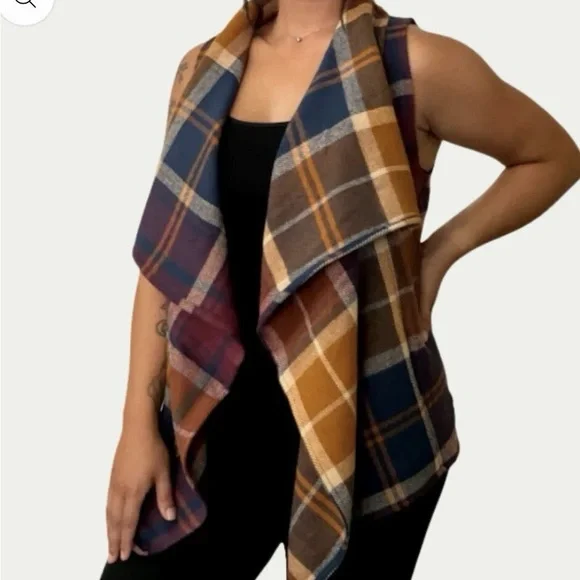 Natural Reflections Plaid Vest Sz 2x - Picture 1 of 6